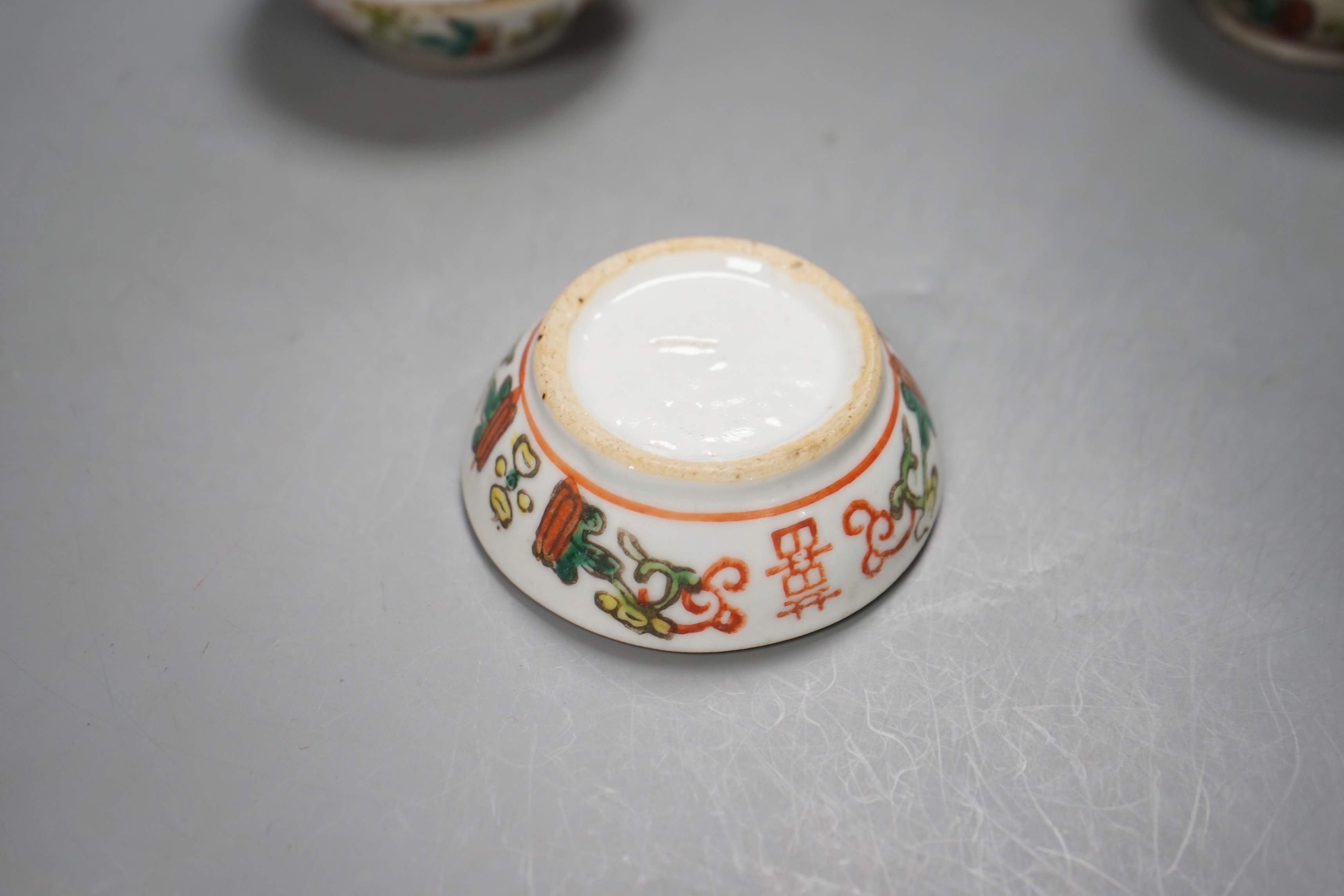 Six Chinese famille rose boxes and covers, 5 similar bases and various stands, early 20th century